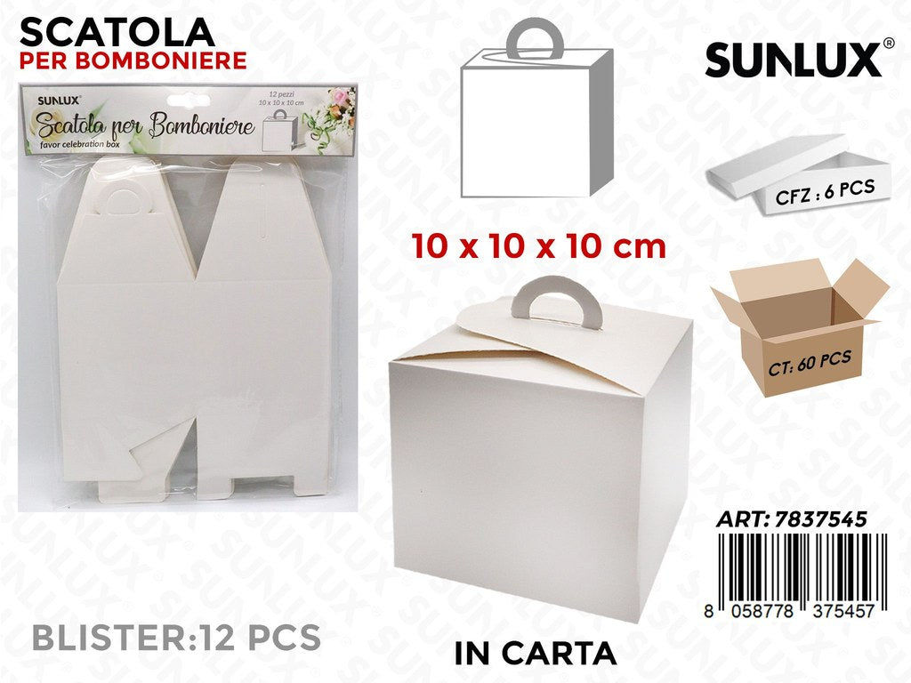 Scatola Bomboniere Carta 12PCS 10*10*10CM