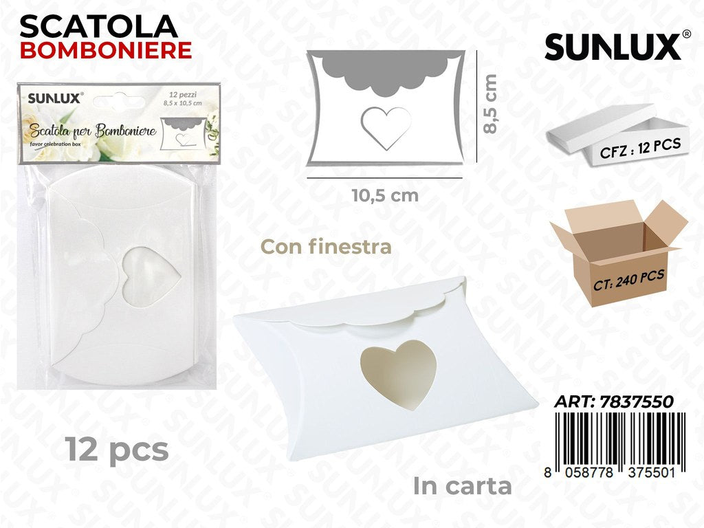 Sunlux Scatole Porta Confetti 12PCS 8.5*10.5CM