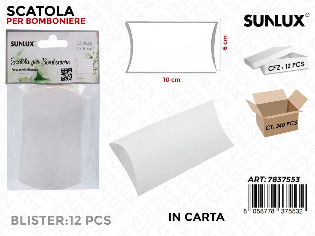 Sunlux Scatole Porta Confetti 12PCS 6*10CM