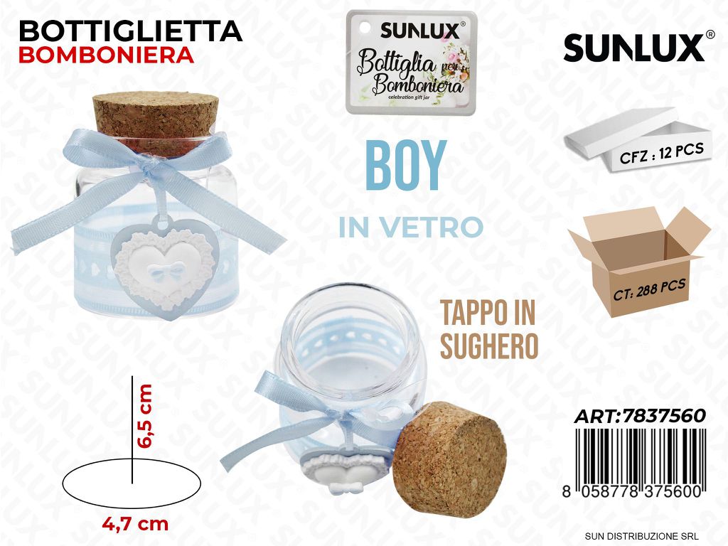 Bottiglietta Bomb. Boy in Vetro D. 4.7*6.5CM