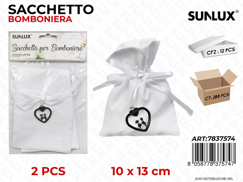 Sacchetto Bomb. Bianco Love 10*13CM 2PCS / Pz da 12