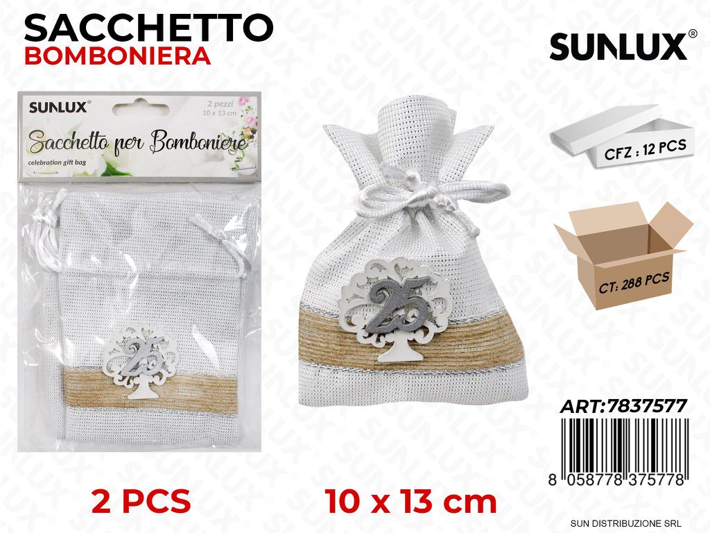 Sacchetto Bomb. 25 Anni 10*13CM 2PCS / Pz da 12