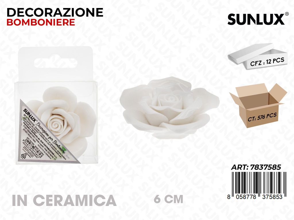 Sunlux Dec. Bomb. in Ceramica Fiore 6CM