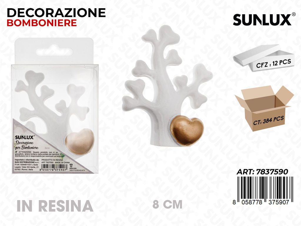 Sunlux Dec. Bomb. in Resina Albero 8CM