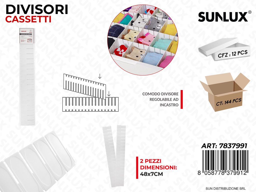 Divisori per Cassetti Bia. 2PCS 48*7CM
