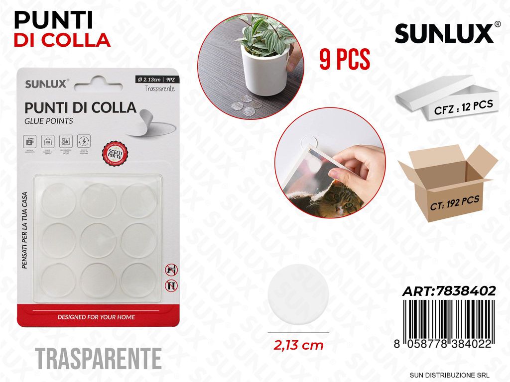Punti di Colla Trasp. 9PCS D.2.13CM