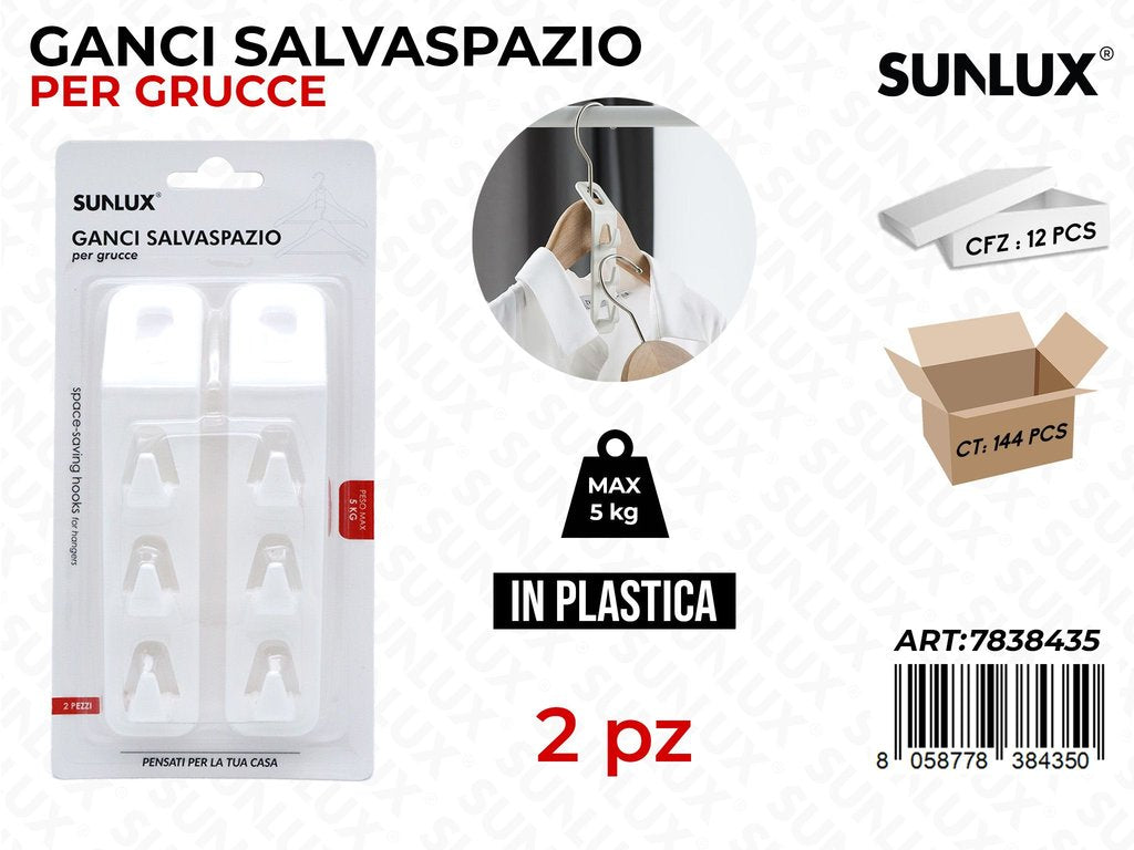 Ganci per Grucce Plast. 2PCS Max 5KG
