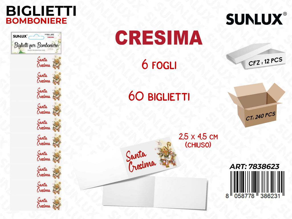 Sunlux Biglietti Bomb.cresima 6FF 60PCS