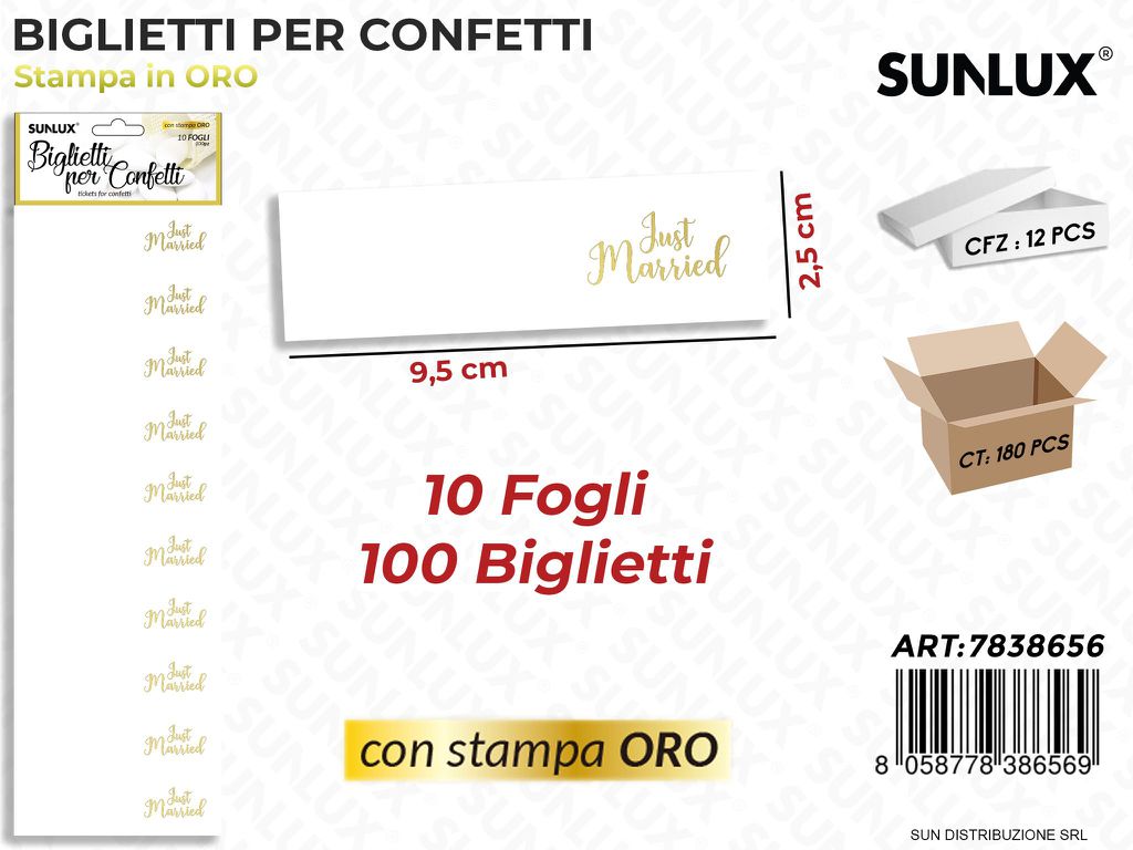 Biglietti per Confetti Married 10FF-100PCS