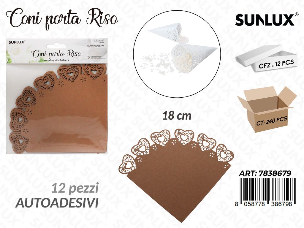 Sunlux Coni Porta Riso Autoadv. 12PCS 18CM/ Pz da 12