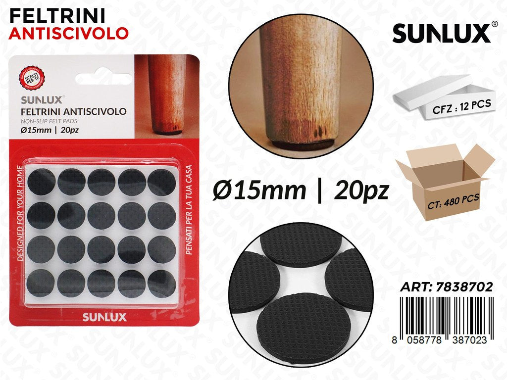 Sunlux Feltrini Antiscivolo 20PCS D.15MM