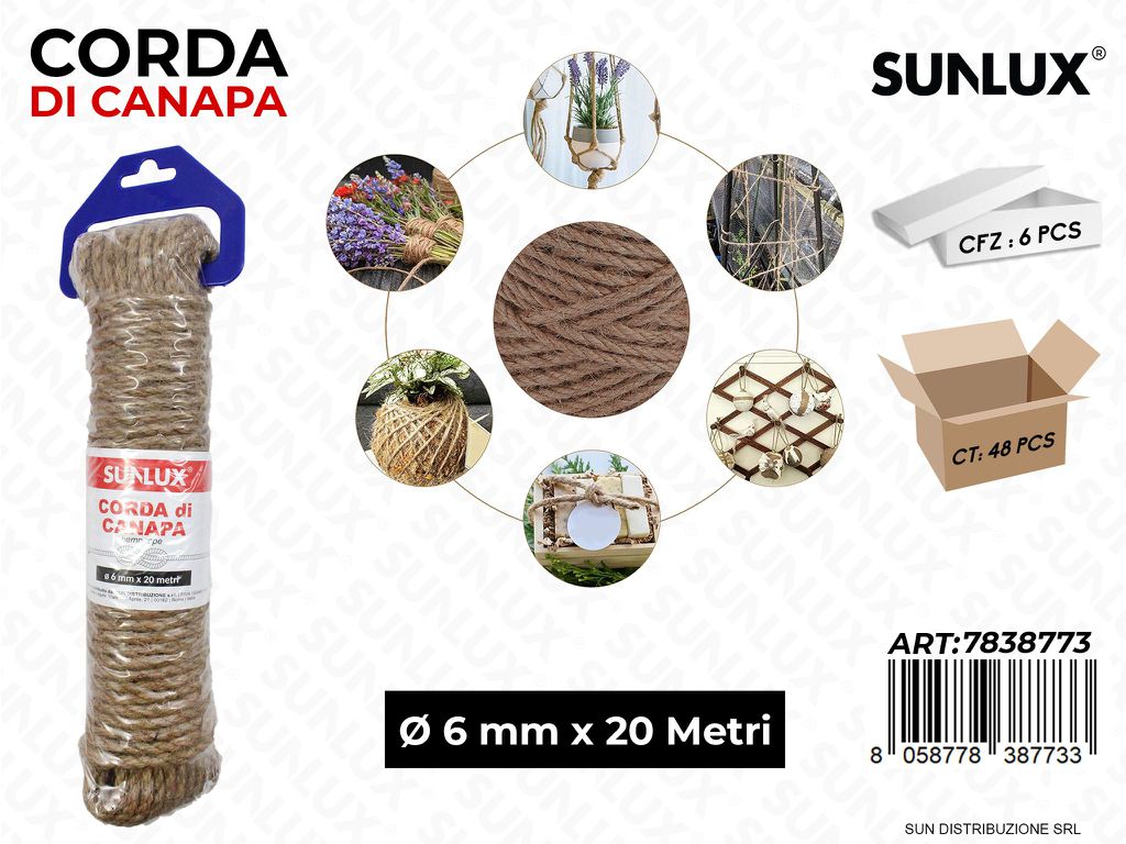 Corda di Canapa D.6MM*20MT