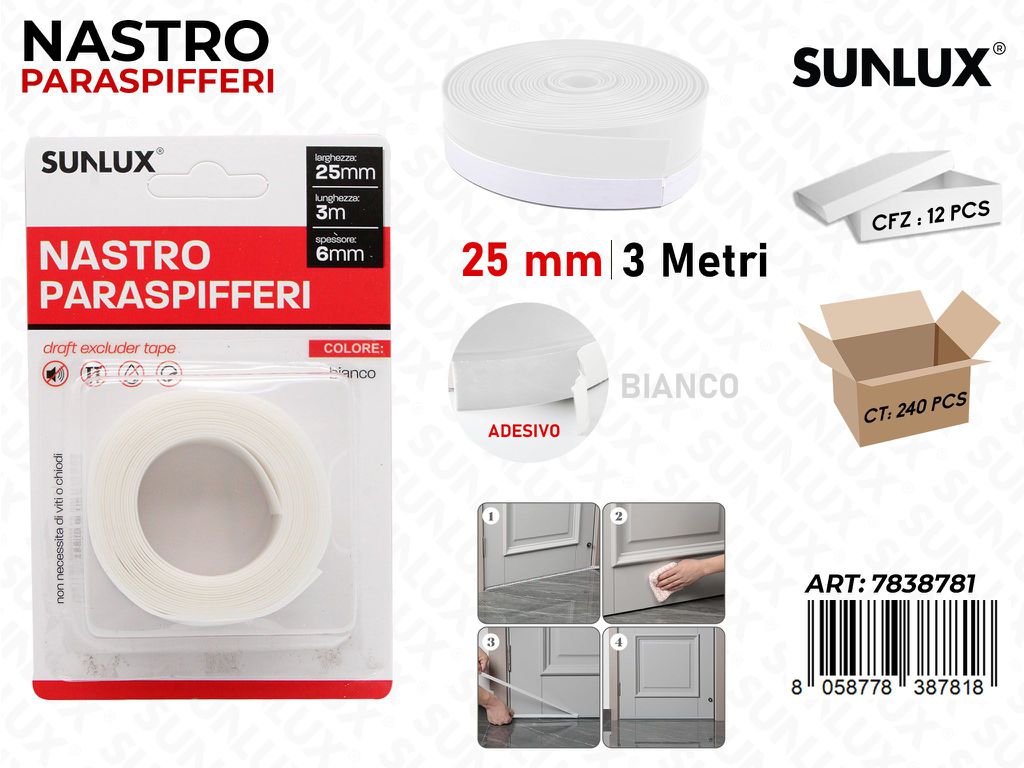 Sunlux Nastro Paraspifferi Bia. 25*0.6MM*3MT