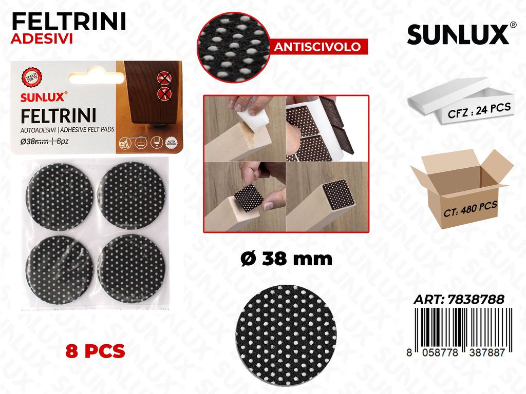 Sunlux Feltrini Adv 8PCS D.38MM