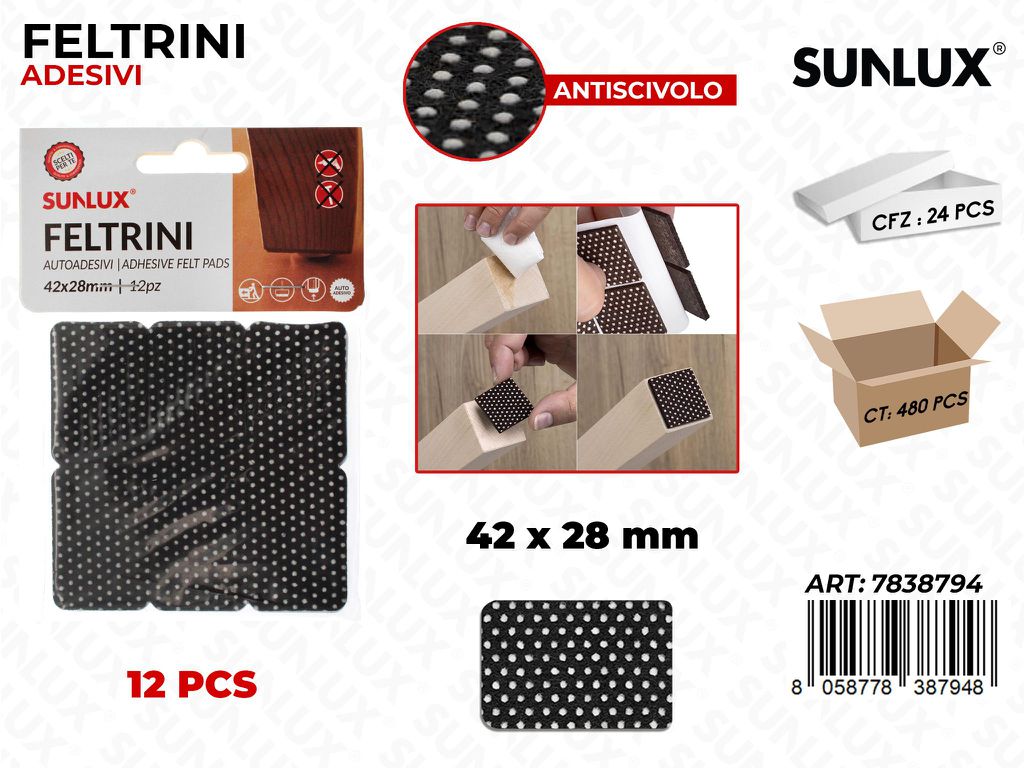 Sunlux Feltrini Adv 12PCS 42*28MM
