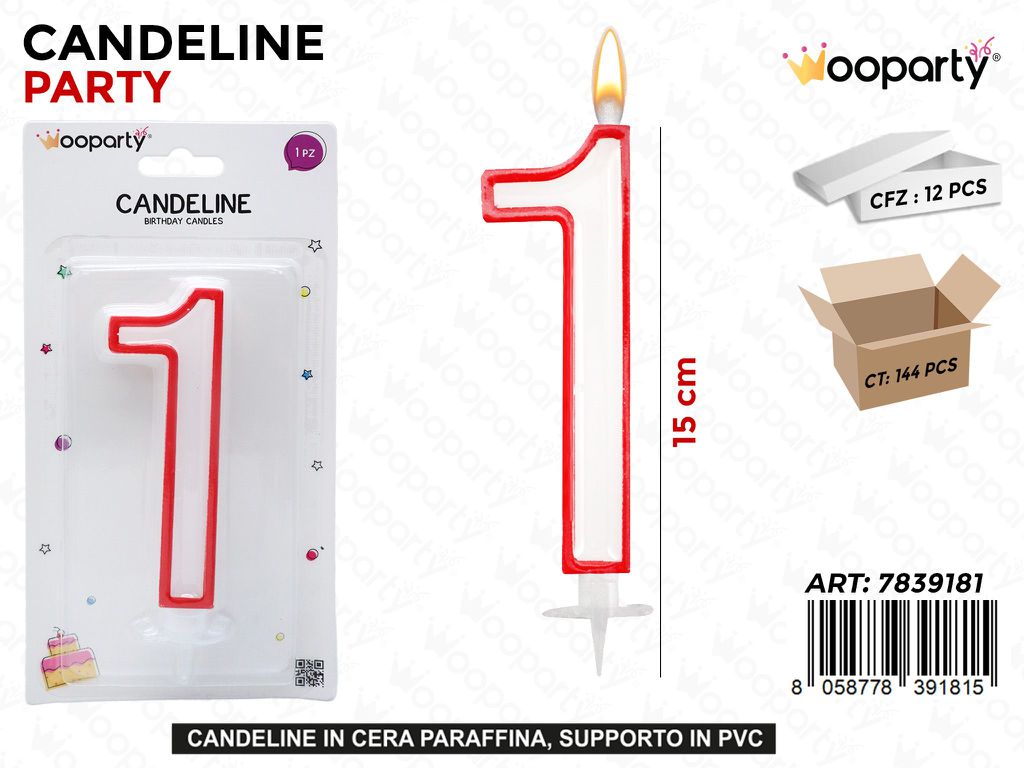 CANDELA GIGANTE N. 1 15CM /PZ DA 12**