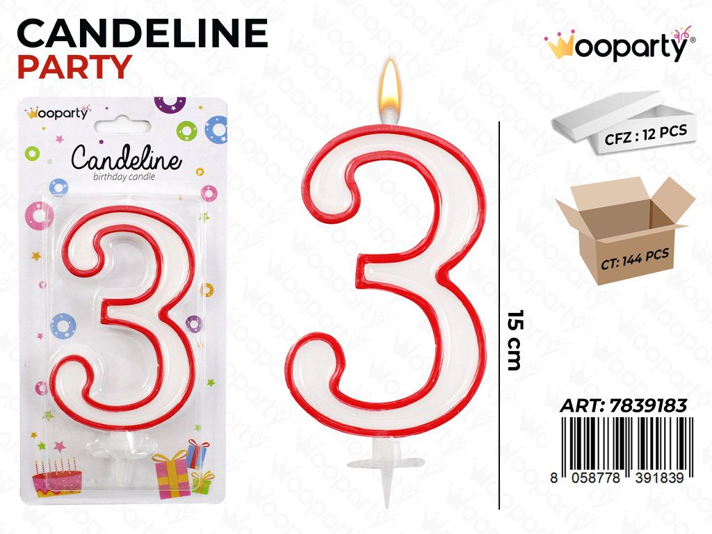 CANDELA GIGANTE N. 3 15CM /PZ DA 12**