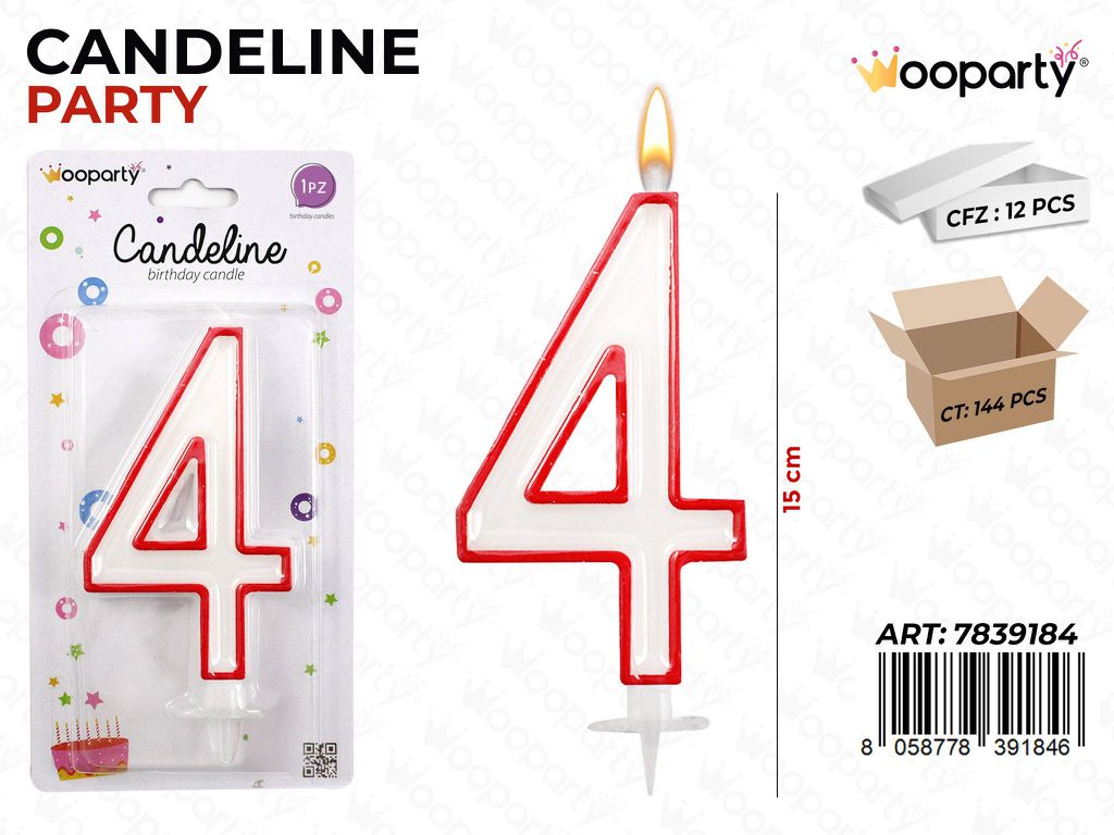 CANDELA GIGANTE N. 4 15CM /PZ DA 12**