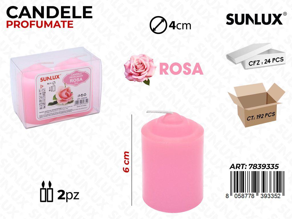 Candele Profumate Rosa 2PCS 6*4CM