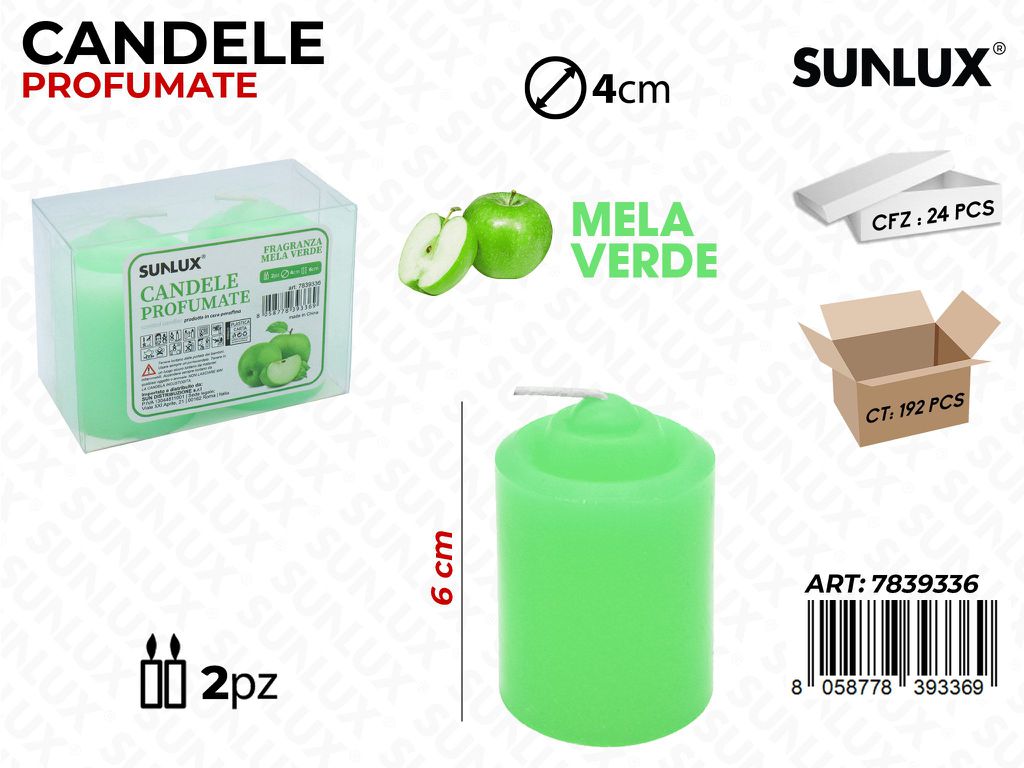 Candele Profumate Mela 2PCS 6*4CM