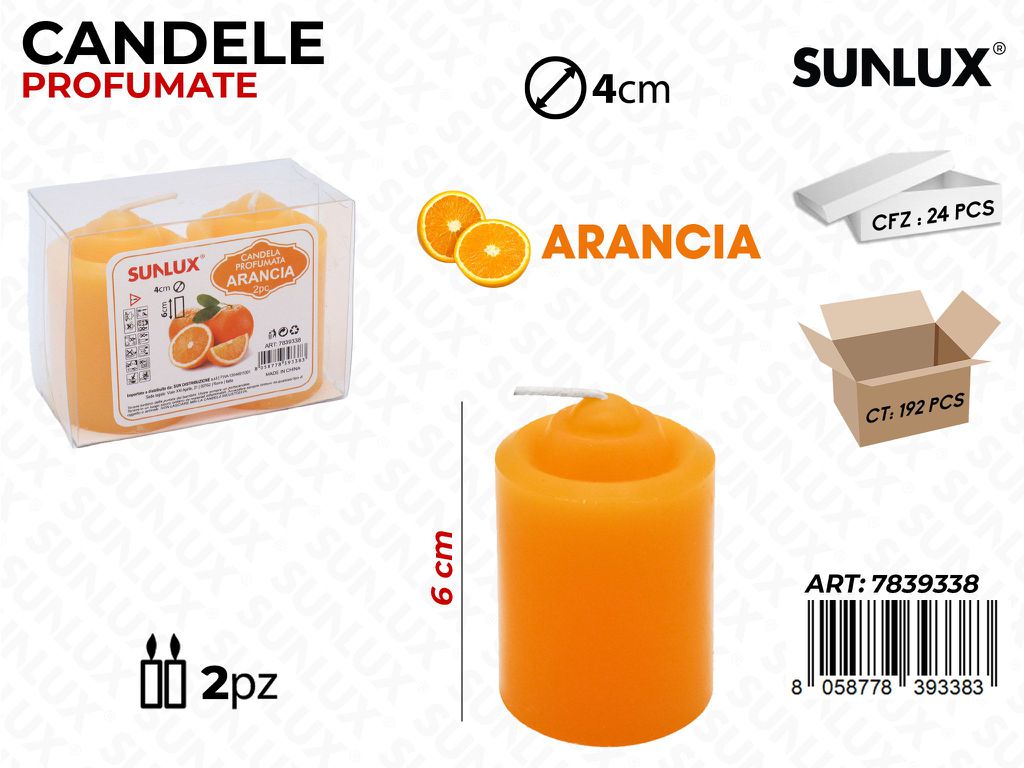 Candele Profumate Arancia 2PCS 6*4CM