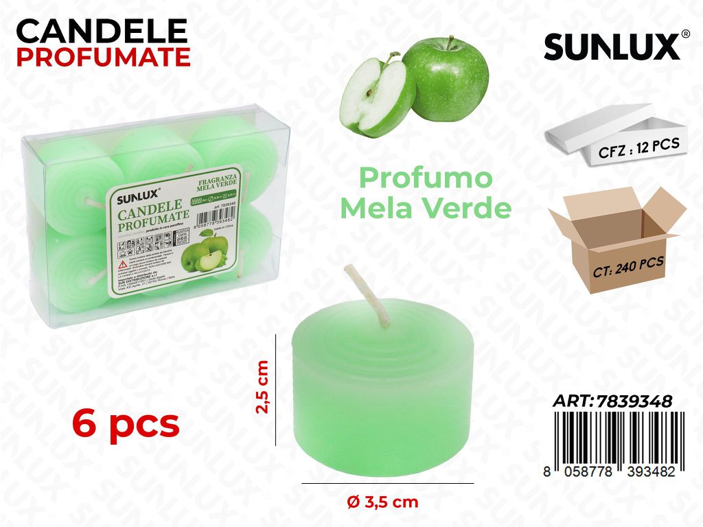 Candele Profumate Mela Verde 6PCS 2.5*3.5CM