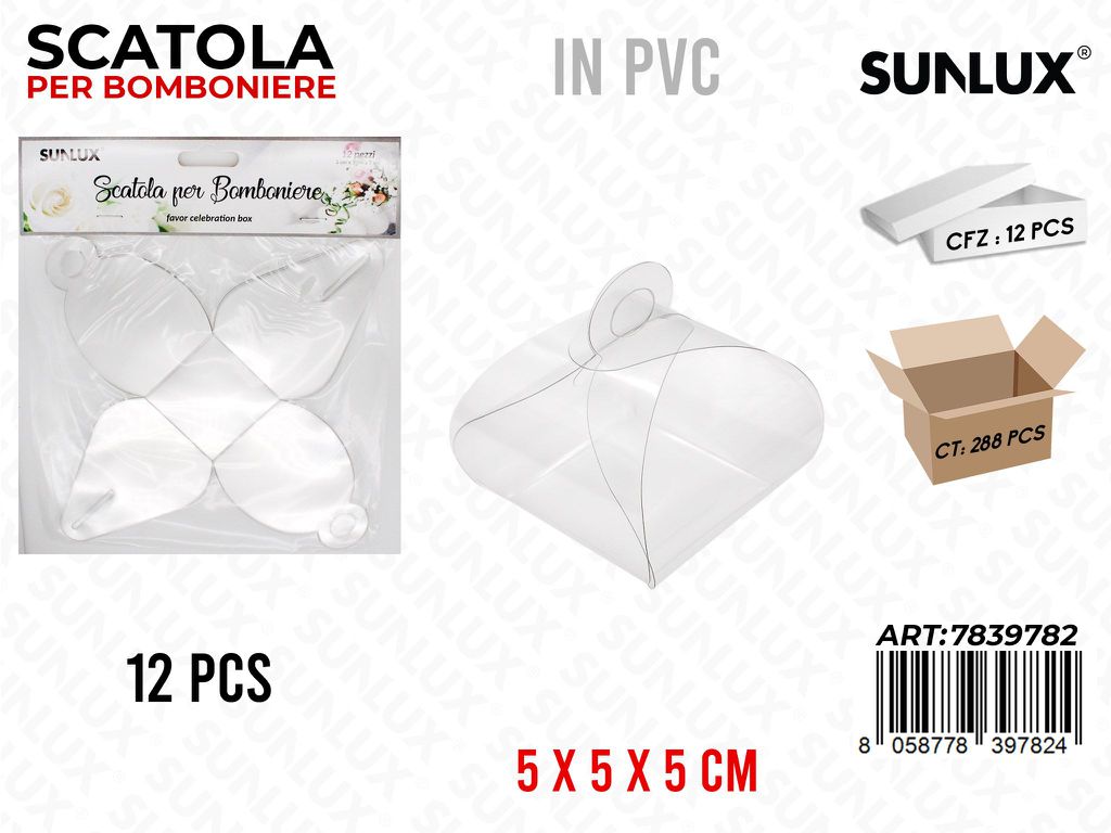 Sunlux Scatola Bomb. in Pvc 12PCS 5*5*5CM
