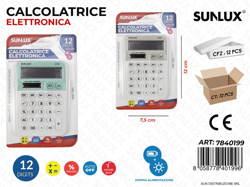 Calcolatrice Elettronica Z161 7.5*12CM