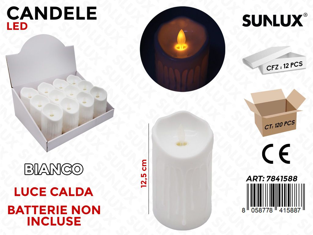 Sunlux Candele Led Bianco Luce Calda 12.5CM
