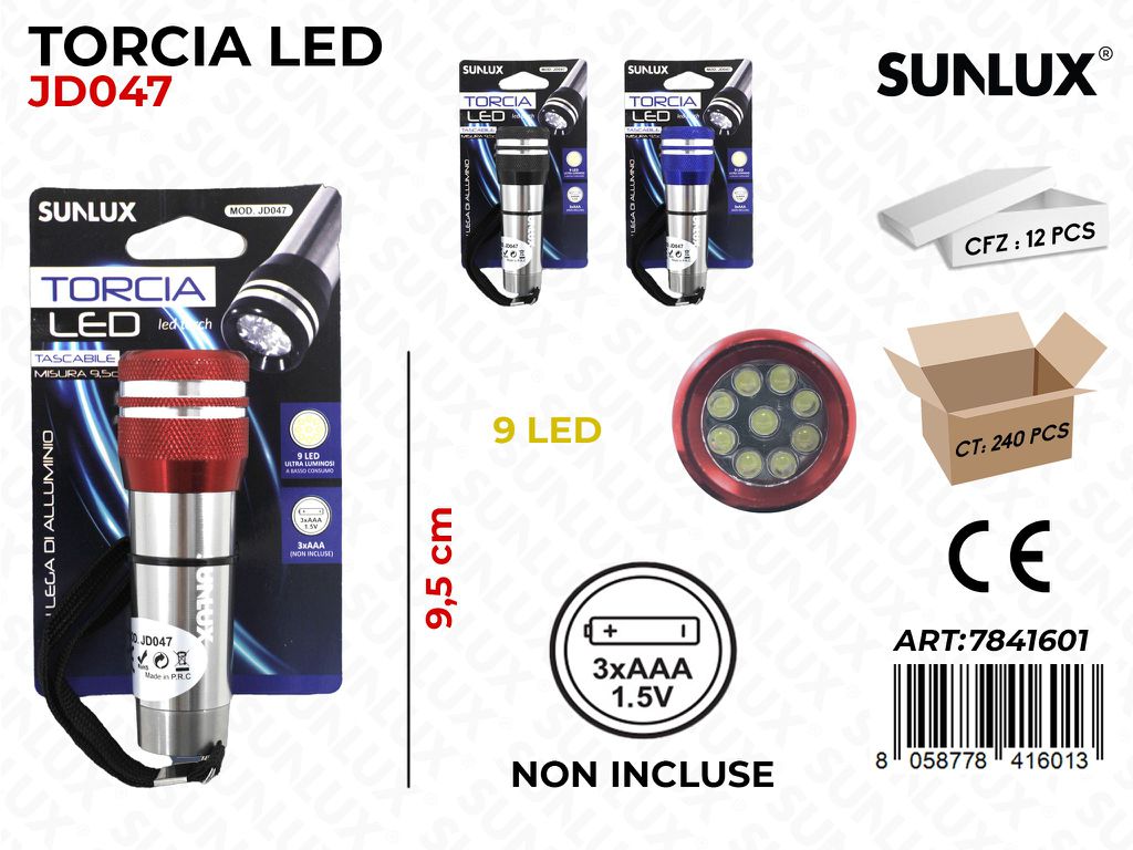 Torcia Led JD047 Colori Ass. 9.5CM