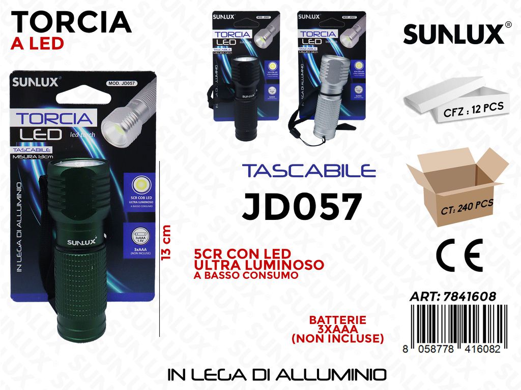 Torcia Led JD057 Colori Ass. 13CM