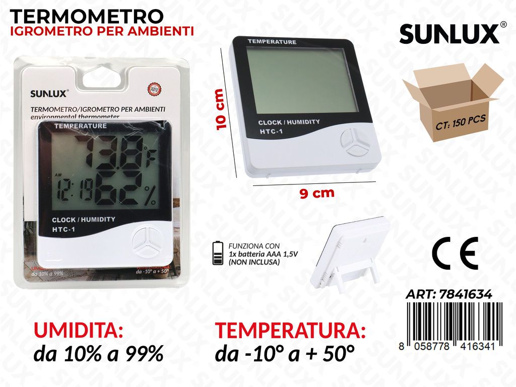 Sunlux Termometro per Ambiente 9*10CM