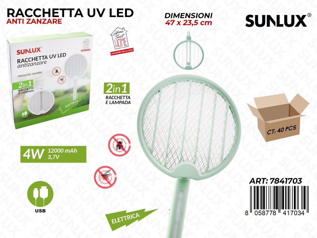 Racchetta Antizanzare Uv Led 47*23.5CM