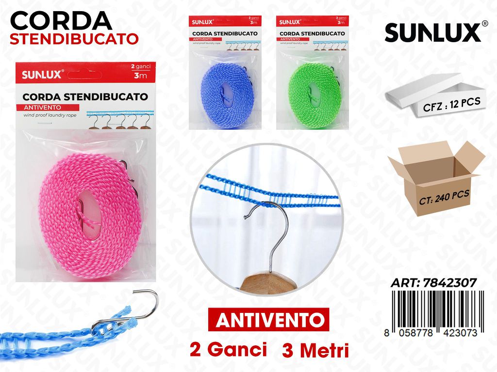 Sunlux Corda Stendibucato Ass. 3MT