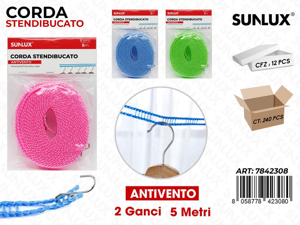Sunlux Corda Stendibucato Ass. 5MT