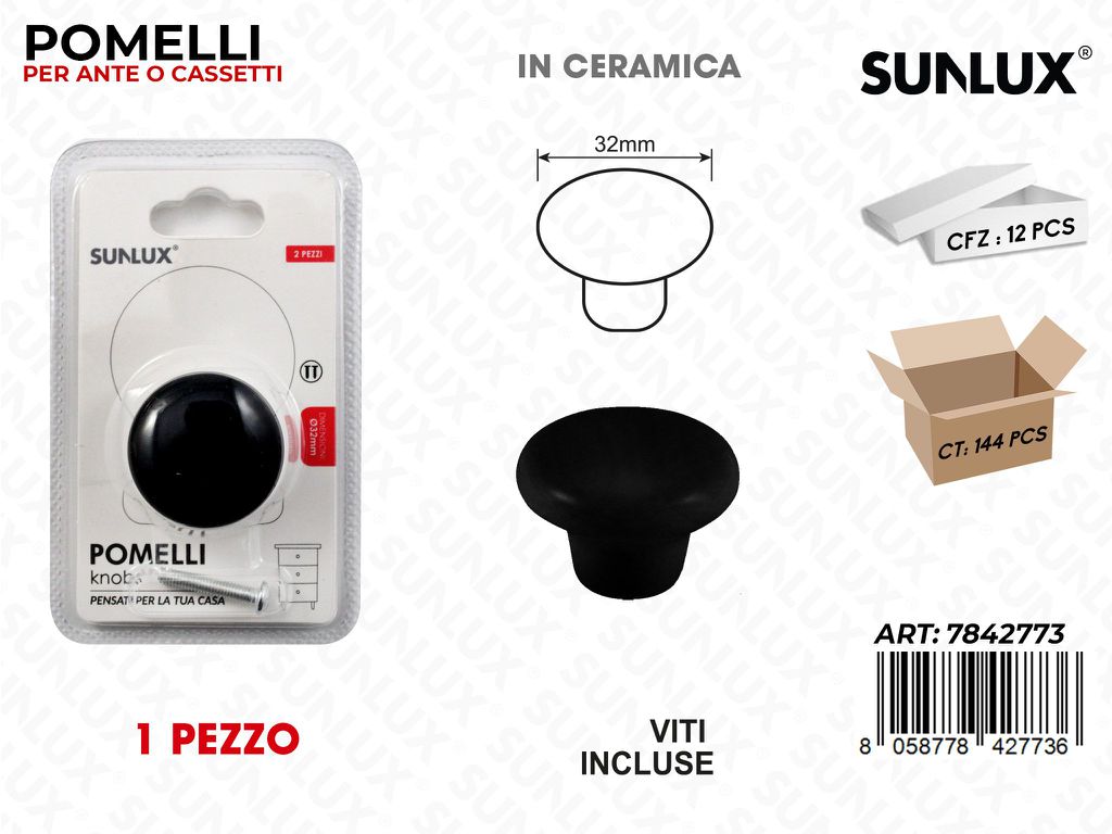 Pomelli per Cassetti in Ceramica 32MM