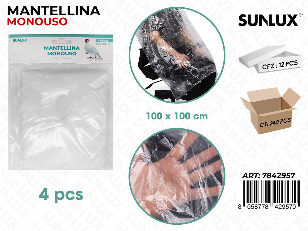Sunlux Mantella Monouso 4PCS 100*100CM