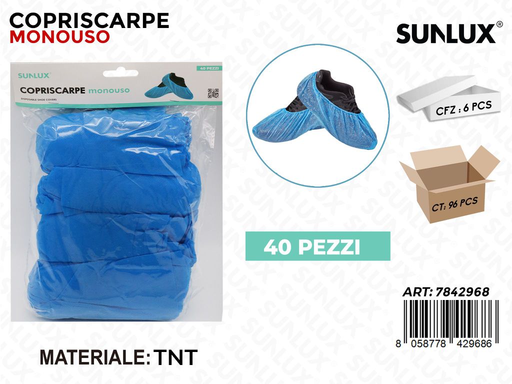 Sunlux Copriscarpe Monouso in Tnt 40PCS
