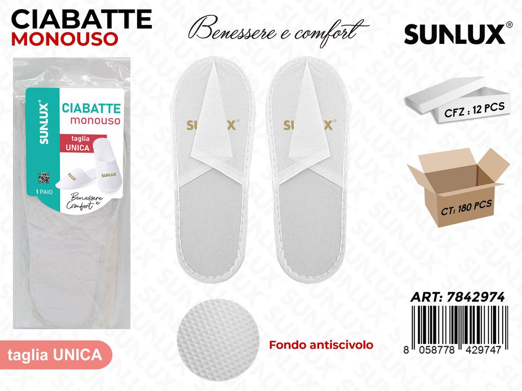 Sunlux Ciabatte Monouso Antisc. Tg. Unica