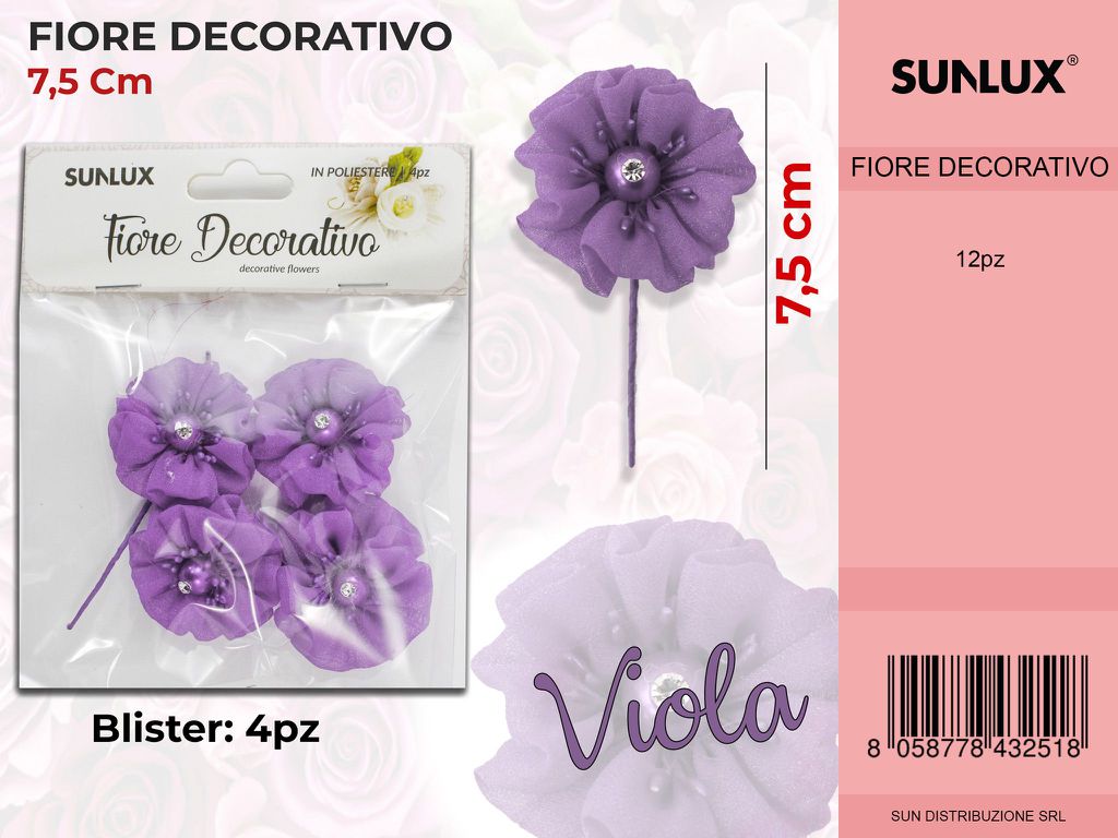 Fiore Decorativo Viola 4PC-7.5CM