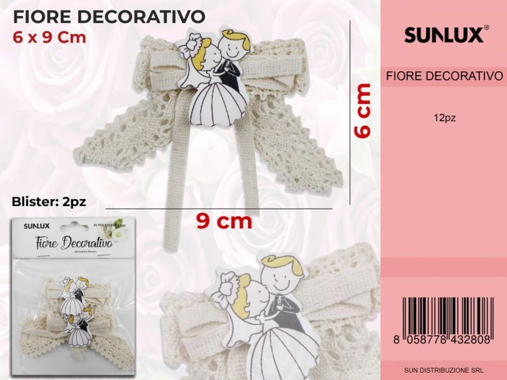 Fiore Decorativo Avorio Sposi 2PC-6*9CM