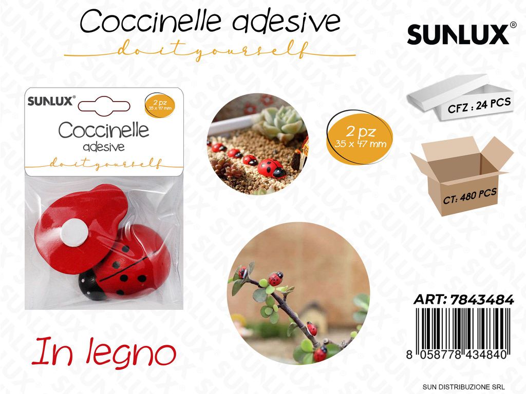 Coccinelle Adv in Legno 2PCS 35*47MM