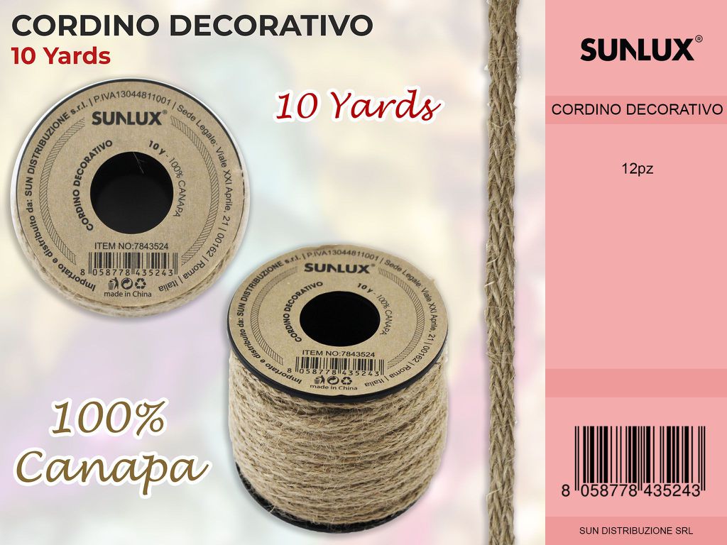 Sunlux Cordino Dec. Canapa 5MM*9MT