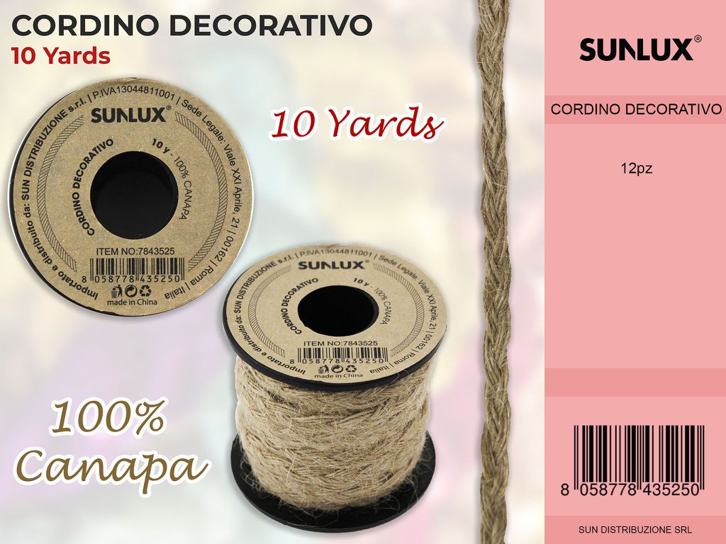 Sunlux Cordino Dec. Canapa 5MM*9MT