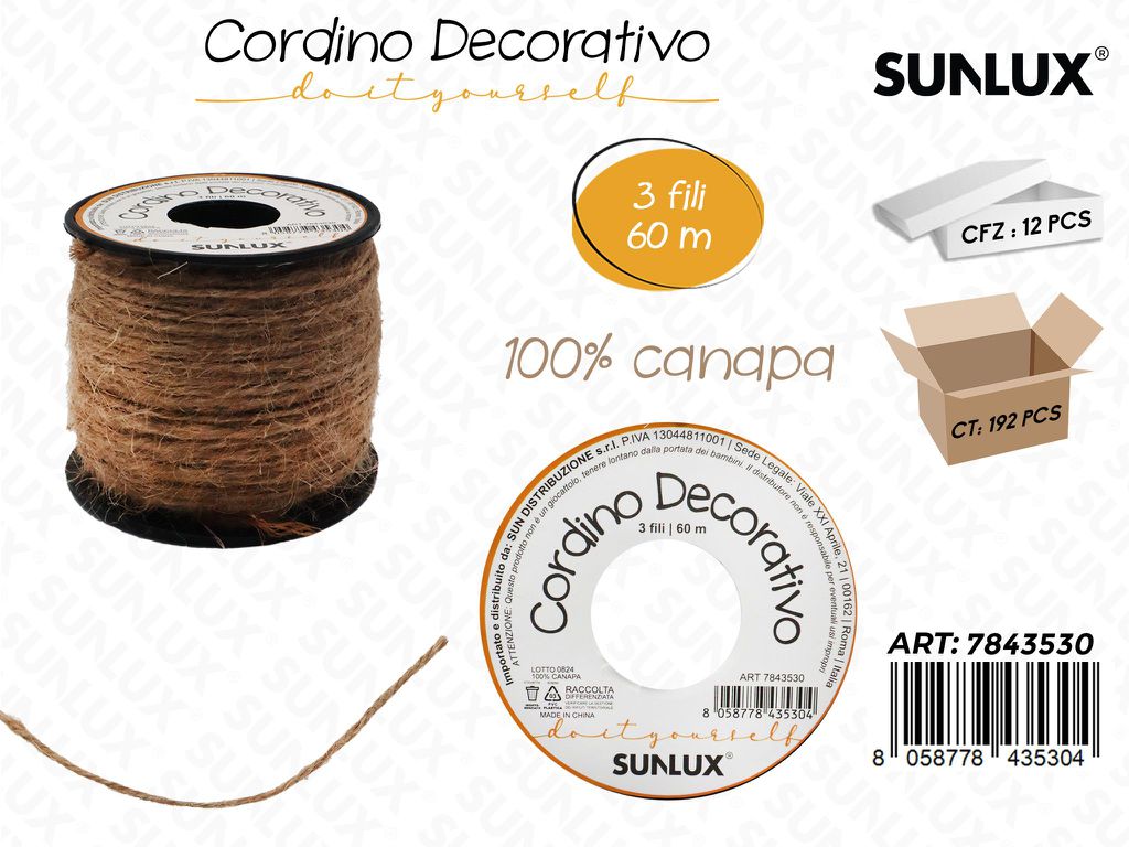 Cordino Dec. in Canapa 60 Mt