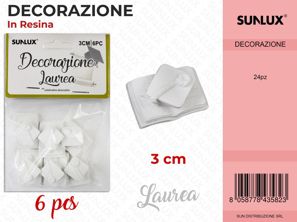 Dec. in Resina Laurea 6PCS-3CM