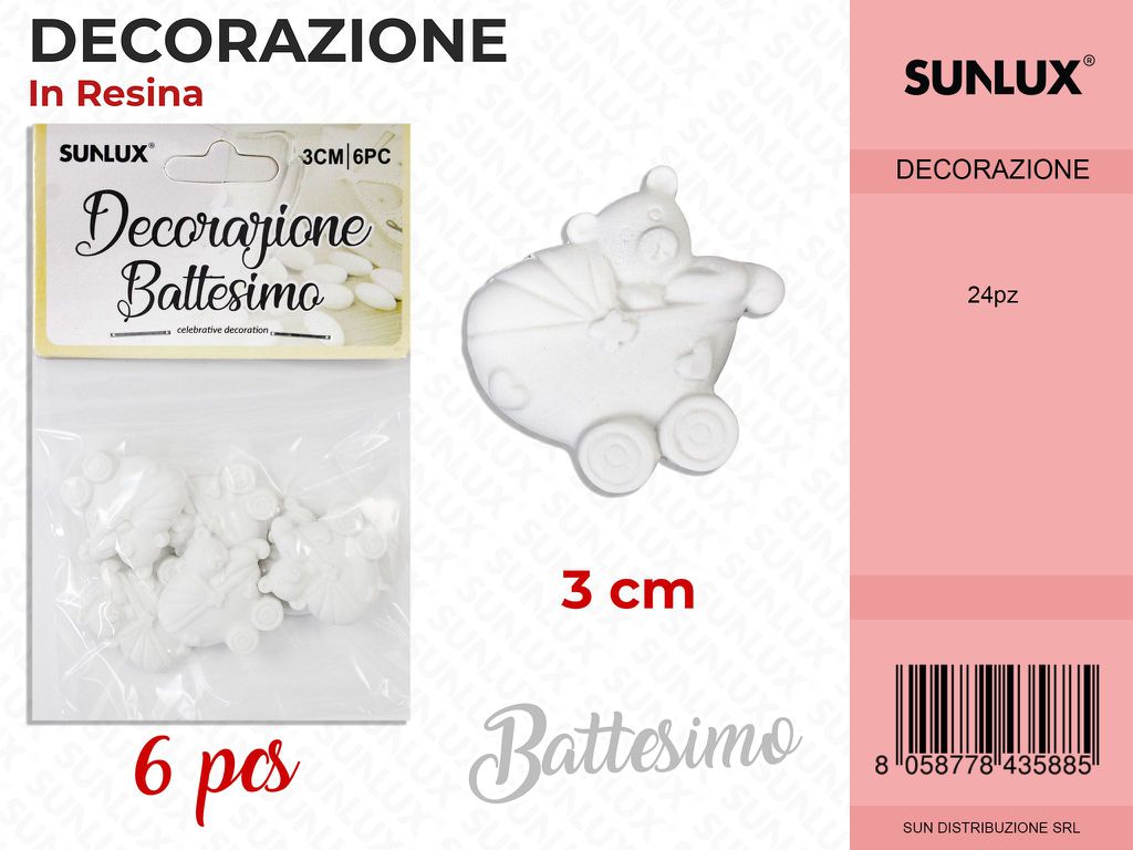 Dec. in Resina Battesimo 6PCS-3CM