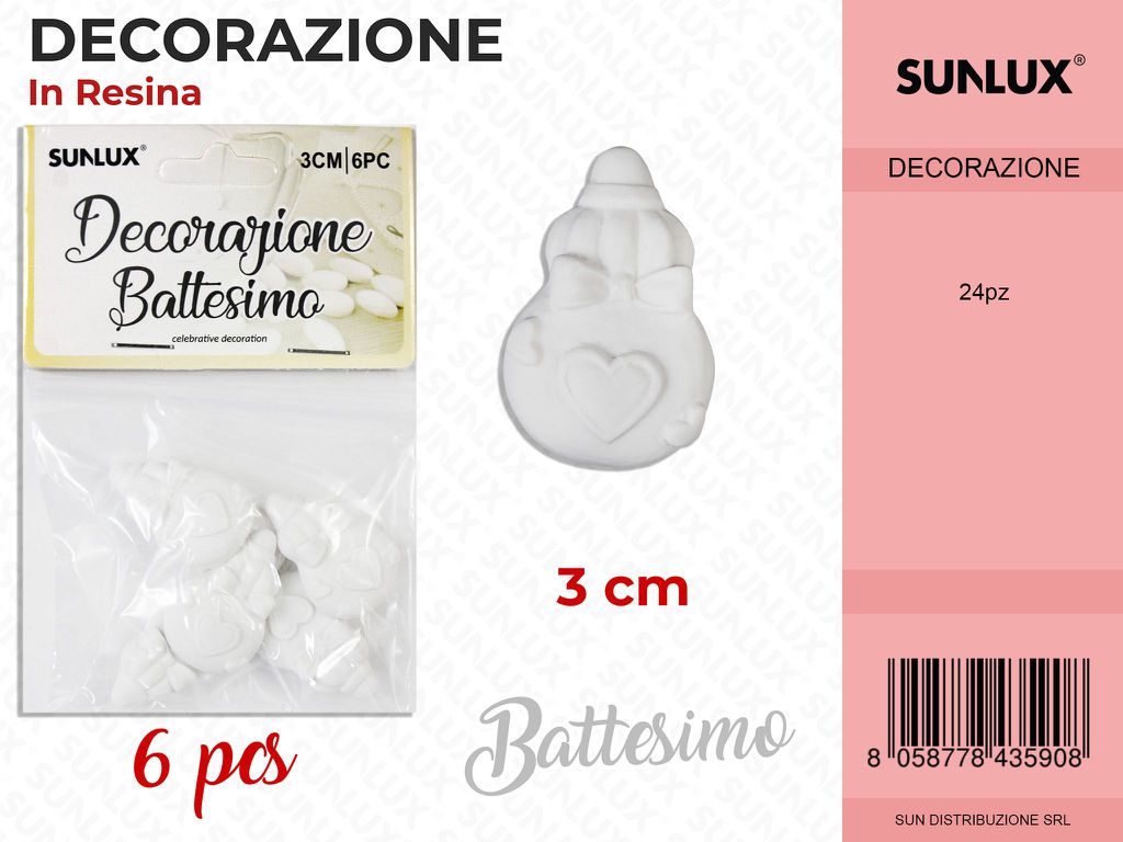 Dec. in Resina Battesimo 6PCS-3CM