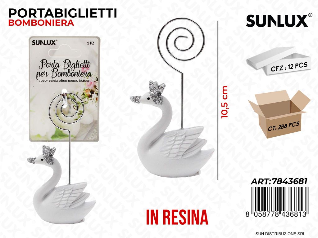 Portabiglietti Bomb. Resina Cigno 10.5CM