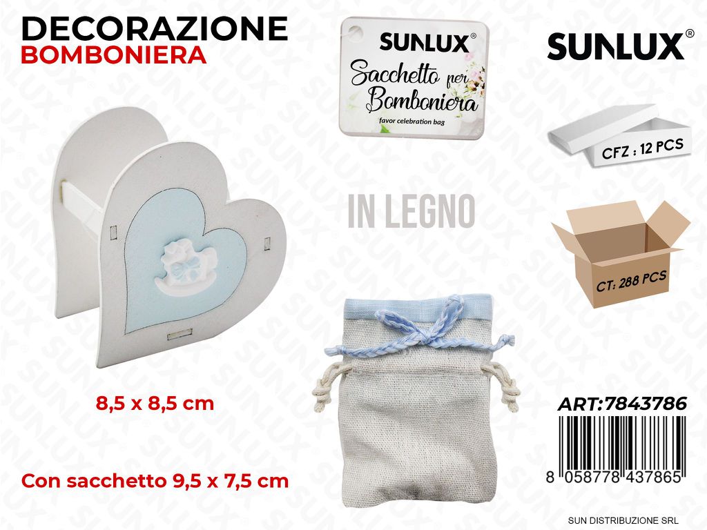 Scatolina Bomb. in Legno c/ Sacc. Boy 8.5CM